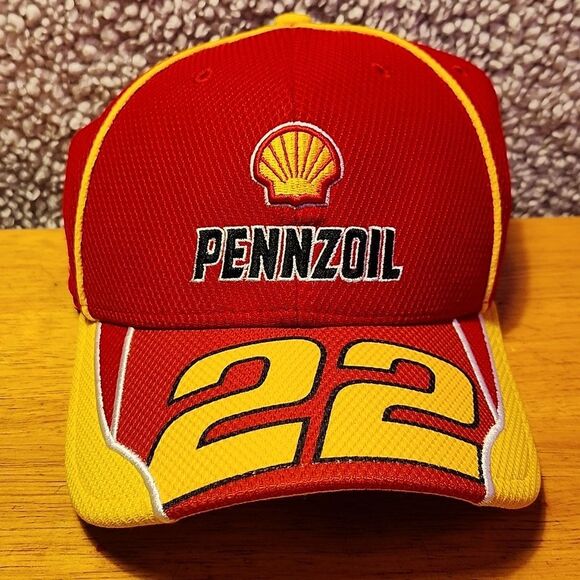 New Era 39Thirty Nascar Pennzoil Joey Logano Stretchfit Hat - New - Picture 1 of 8